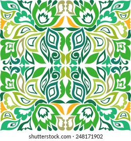 Abstract seamless background. Hand drawn floral and geometric pattern. Can be used for card design, wallpaper, pattern fills, web page background, surface textures.
