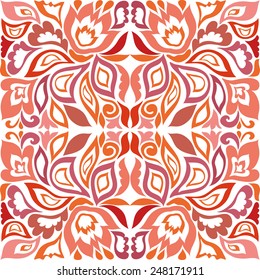 Abstract seamless background. Hand drawn floral and geometric pattern. Can be used for card design, wallpaper, pattern fills, web page background, surface textures.