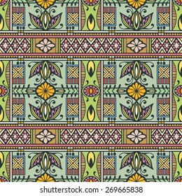 Abstract seamless background. Hand drawn floral and geometric pattern. Can be used for card design, wallpaper, pattern fills, web page background, surface textures.