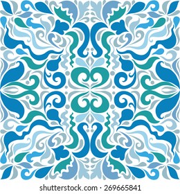 Abstract seamless background. Hand drawn floral and geometric pattern. Can be used for card design, wallpaper, pattern fills, web page background, surface textures.