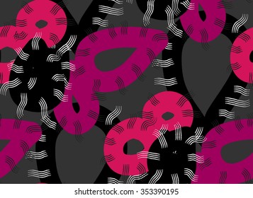 Abstract seamless background with  hand drawn elements, vector illustration.