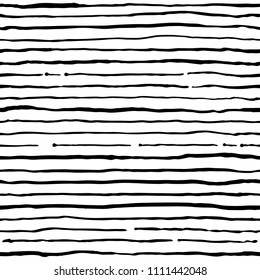 Abstract seamless background with hand-drawn ink stripes. Vector black and white pattern. Grunge modern texture.