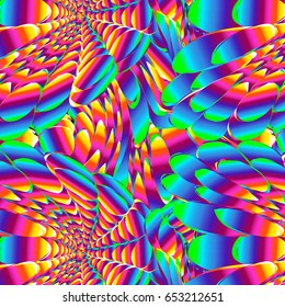 Abstract seamless background in hippie colors. Wallpapers in multi-color psychedelic colors. 