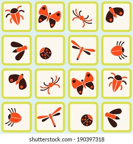 abstract seamless background with insects