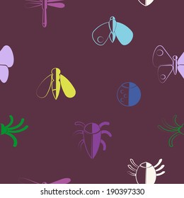 abstract seamless background with insects