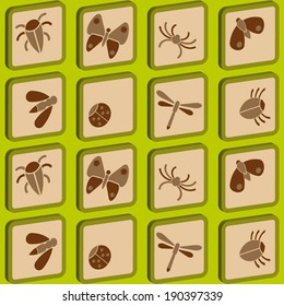 abstract seamless background with insects