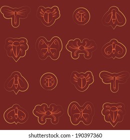 abstract seamless background with insects