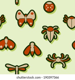 abstract seamless background with insects