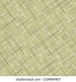 Abstract seamless background of intersecting shapes of different thickness for Wallpaper decoration, texture, fabric, textile or wrapping or packaging. 