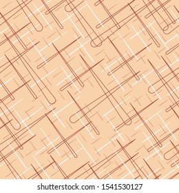 Abstract seamless background of intersecting shapes of different thickness for Wallpaper decoration, texture, fabric, textile or wrapping or packaging. 