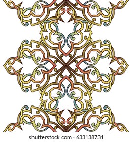 Abstract seamless background with Islam, Arabic, ottoman motives.
