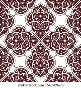 Abstract seamless background with Islam, Arabic, ottoman motives.