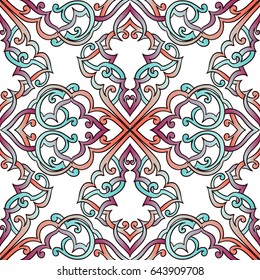 Abstract seamless background with Islam, Arabic, ottoman motives.