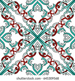 Abstract seamless background with Islam, Arabic, ottoman motives.