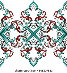 Abstract seamless background with Islam, Arabic, ottoman motives.