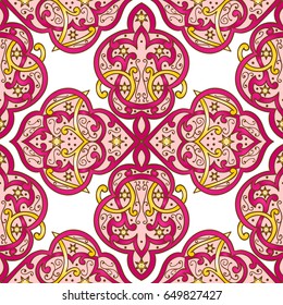 Abstract seamless background with Islam, Arabic, ottoman motives.