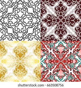 Abstract seamless background with Islam, Arabic, ottoman motives.