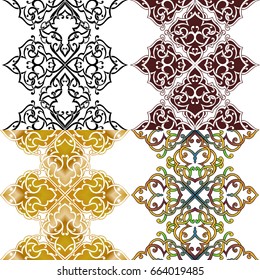 Abstract seamless background with Islam, Arabic, ottoman motives.
