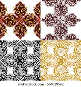 Abstract seamless background with Islam, Arabic, ottoman motives.