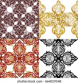 Abstract seamless background with Islam, Arabic, ottoman motives.