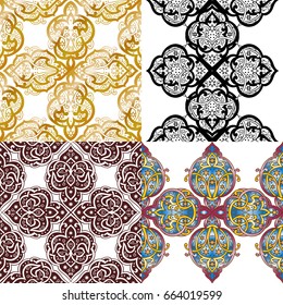Abstract seamless background with Islam, Arabic, ottoman motives.