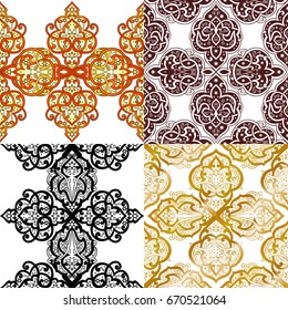 Abstract seamless background with Islam, Arabic, ottoman motives.