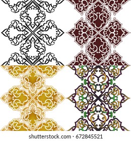 Abstract seamless background with Islam, Arabic, ottoman motives.