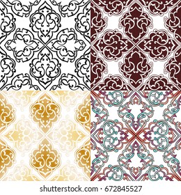 Abstract seamless background with Islam, Arabic, ottoman motives.