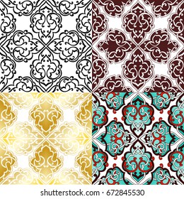 Abstract seamless background with Islam, Arabic, ottoman motives.
