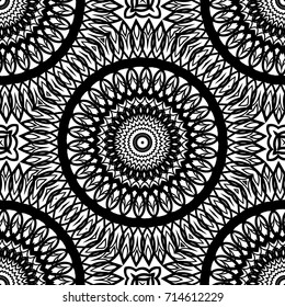 abstract seamless background with lace geometric floral ornament. vector illustration