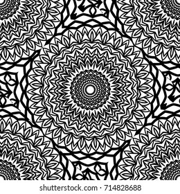 abstract seamless background with lace geometric floral ornament. vector illustration