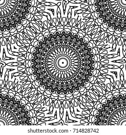 abstract seamless background with lace geometric floral ornament. vector illustration