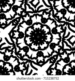 abstract seamless background with lace geometric floral ornament. vector illustration