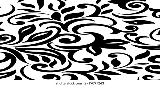 Abstrato fundo sem emenda de linha abstrata, curva, onda. Padrão preto e branco sem emenda do vetor. Design para impressão, eps 10 têxtil.