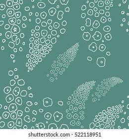 Abstract seamless background. Line graph. Vector shapes look like comets.Black and white pattern of round shapes. A template for a print fabric, wrapping paper, textiles.Like bubbles on the water