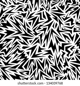 Abstract seamless background made of black sharp shapes