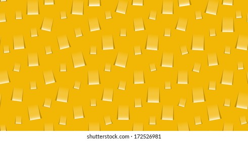 The abstract seamless background made out of yellow note papers /  the abstract office background / the fresh abstract background