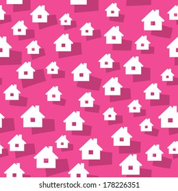 the abstract seamless background made out of house graphic elements / the house background / the home background