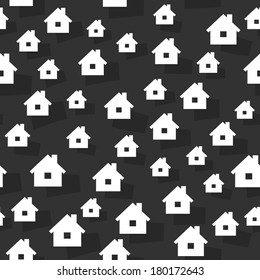 the abstract seamless background made out of house graphic elements / the house background / the home background