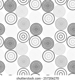 Abstract seamless background made of rings, vector illustration