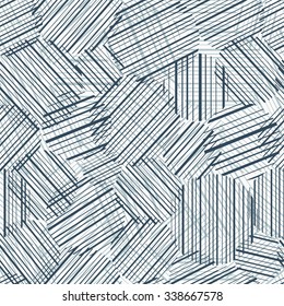 Abstract seamless background made of set of rings and stripes vector illustration