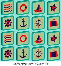 abstract seamless background with marine theme