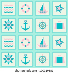 abstract seamless background with marine theme