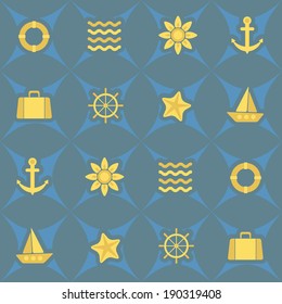 abstract seamless background with marine theme