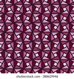 Abstract seamless background mosaic pattern with triangle and square pieces in the dark intersections net. Vector illustration eps