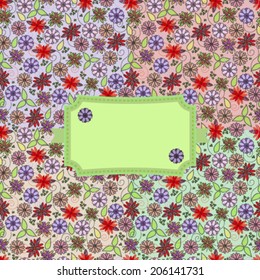 Abstract seamless background with multicolored flowers