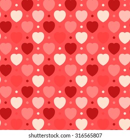  Abstract seamless background - multicolored hearts and dots. EPS10 vector.