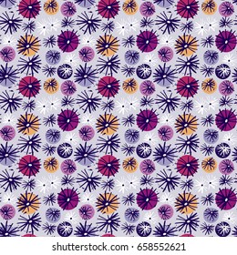 Abstract seamless background with natural motifs. Hand drawn vector illustration