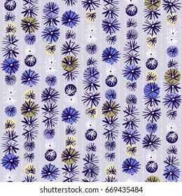 Abstract seamless background with natural motifs. Hand drawn vector illustration