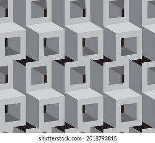 Abstract seamless background. Noise structure with cubes. Vector image